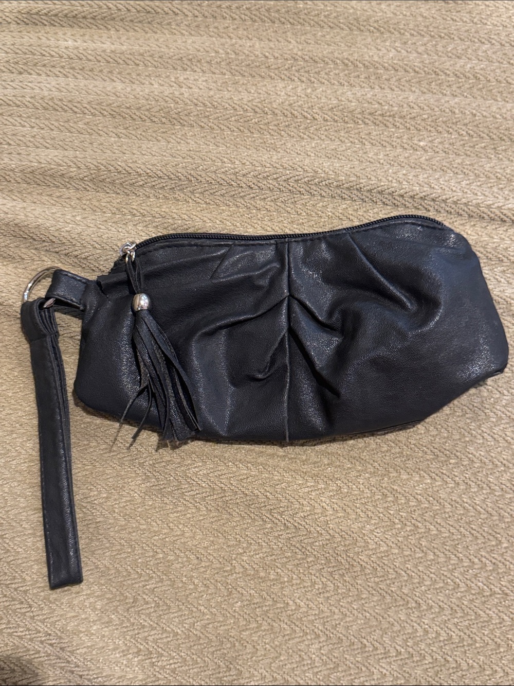 Xhilaration Women's Wristlet Clutch with Tassel Black
